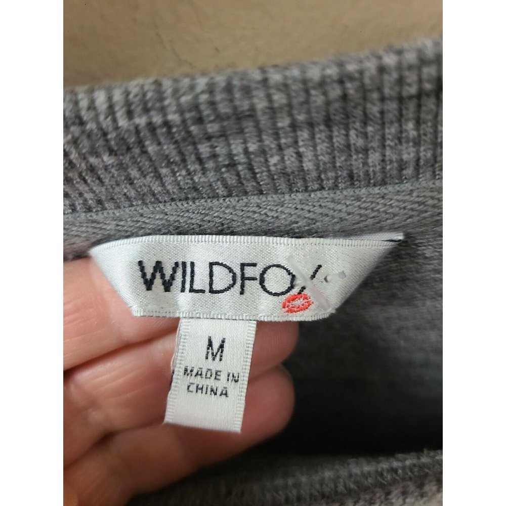 Wildfox Womens Gray Crew Neck Pullover Pour Favor Statement Sweatshirt Sz Medium - Picture 6 of 8